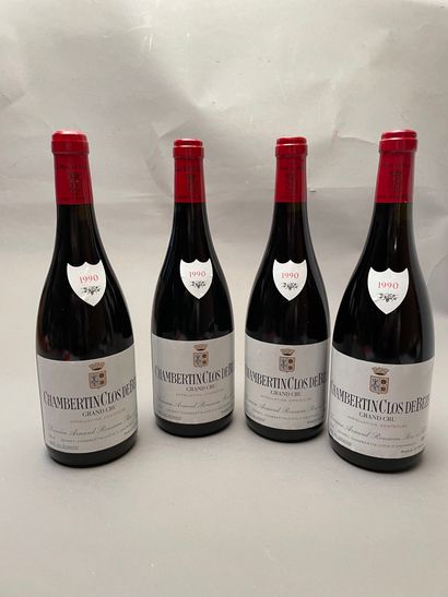 4 bouteilles Chambertin Clos de Bèze 1990...
