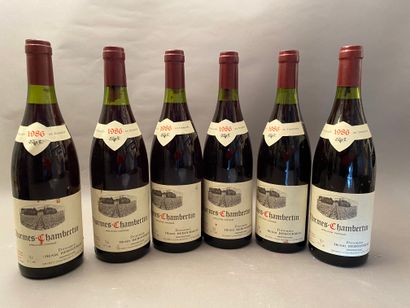6 bouteilles Charmes-Chambertin 1986 GC Henri...