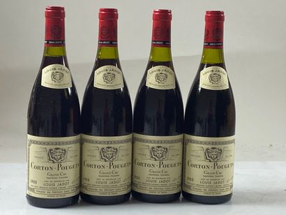 4 bouteilles Corton-Pougets 1988 GC Dom Louis...