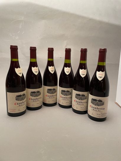 6 bouteilles Chambertin 1990 GC Dom Henri...