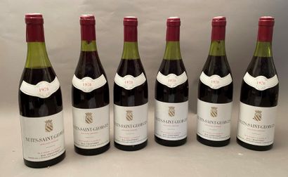null 6 bottles Nuits Saint-Georges 1978 1er C Dom Jean Chauvenet (3 to 4 cm, 1 to...