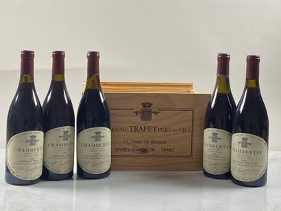 5 bouteilles Chambertin 1988 GC Louis Trapet...