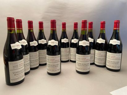 12 bouteilles Vosne-Romanée Malconsorts 1985...