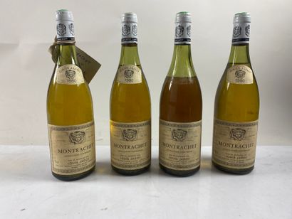 4 bouteilles Montrachet 1980 GC Dom Htiers...