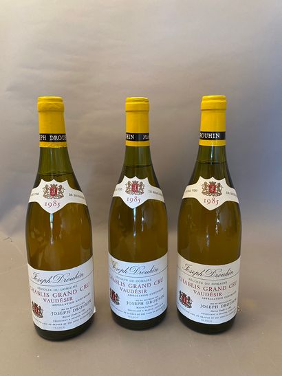 3 bouteilles Chablis-Vaudésir 1985 GC Joseph...