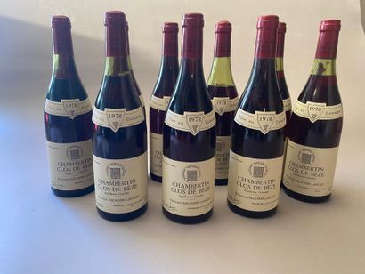9 bouteilles Chambertin Clos de Bèze 1978...