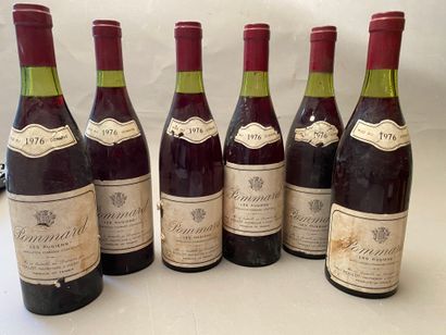 6 bouteilles Pommard Les Rugiens 1976 1er...