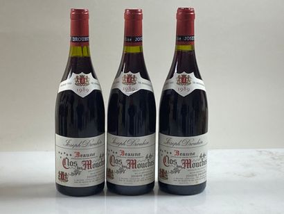 null 3 bouteilles Clos des Mouches 1989 1er C Joseph Drouhin