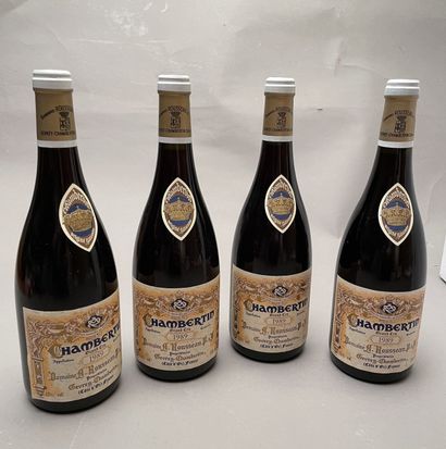 4 bouteilles Chambertin 1989 GC Armand R...