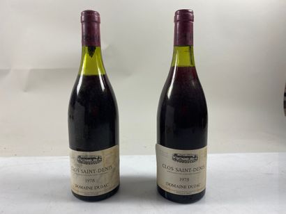 2 bouteilles Clos Saint-Denis 1978 GC Domaine...