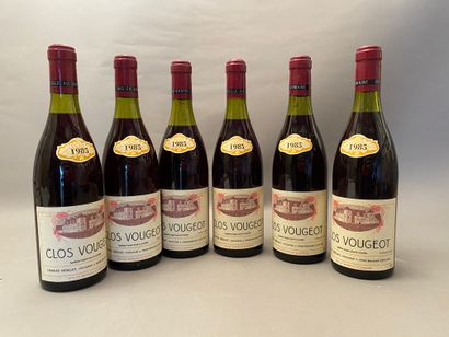 6 bouteilles Clos Vougeot 1985 GC Charles...