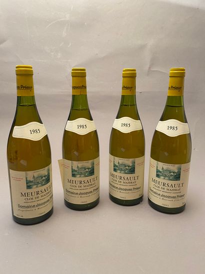 null 4 bouteilles Meursault Clos de Mazeray 1985 Dom Jacques Prieur