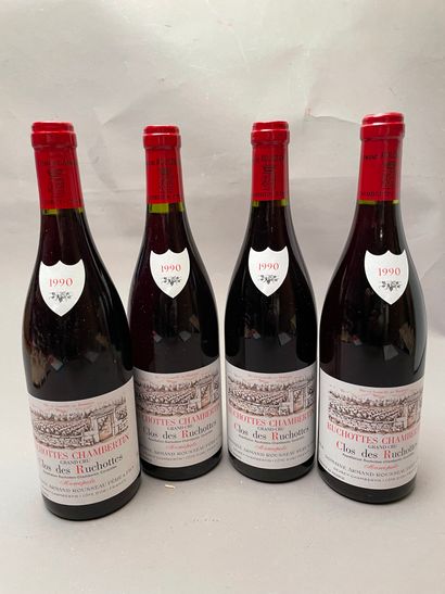 null 4 bottles Ruchottes Chambertin Clos des Ruchottes 1990 GC Dom. Armand Rouss...