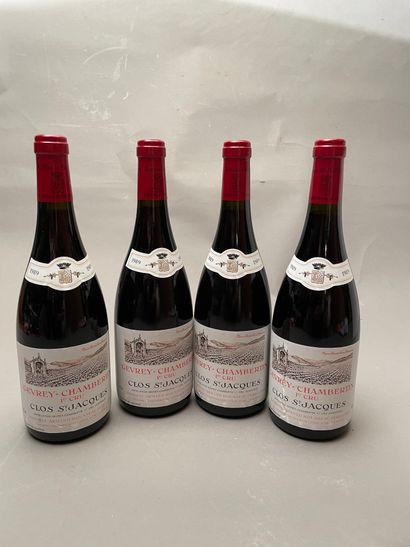 4 bouteilles Gevrey-Chambertin Clos St-Jacques...