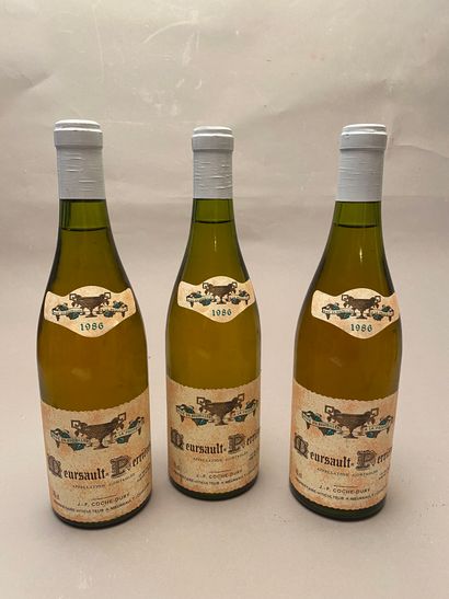 3 bouteilles Meursault-Perrières 1986 Dom...