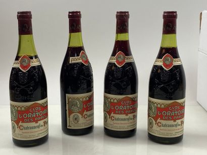 4 bouteilles Clos de l'Oratoire des Papes...