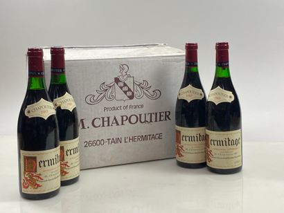 12 bouteilles Hermitage 1983 Chapoutier (carton...
