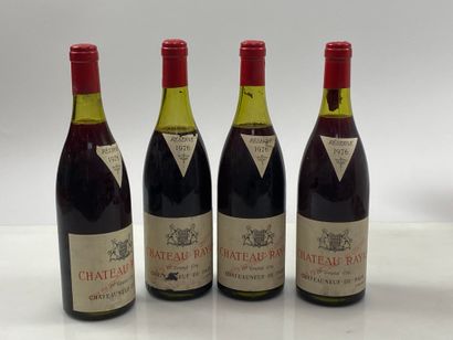 4 bouteilles Château Rayas 1976 Fam Louis...