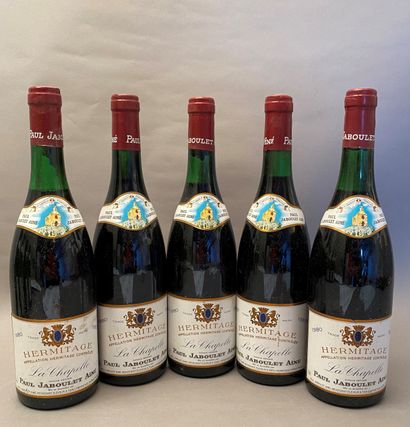 5 bottles Hermitage La Chapelle 1980 Dom...
