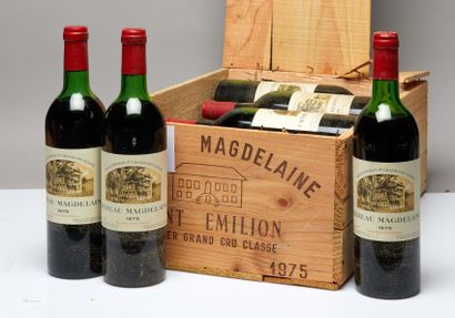 null 12 bouteilles Château Magdelaine 1975 1er GCC Saint-Emilion CB (3DE, 3NLB, ...