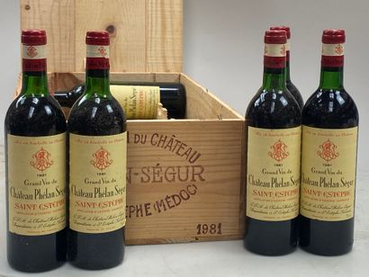 12 bouteilles Château Phélan-Segur 1981 Saint-Estèphe...