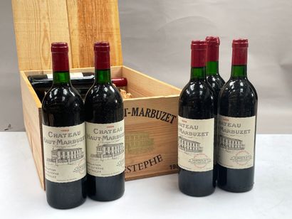 12 bouteilles Château Haut-Marbuzet 1988...