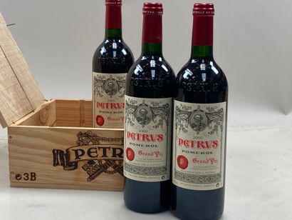 3 bouteilles Petrus 2000 cru exceptionnel...