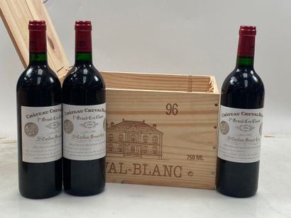 6 bouteilles Château Cheval Blanc 1996 1er...