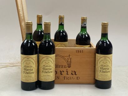 6 bouteilles Château Gloria 1981 Saint-Julien...