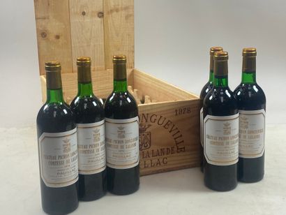 null 12 bouteilles Château Pichon Comtesse de Lalande 1978 2ème GCC Pauillac CB (BG/NTLB,...