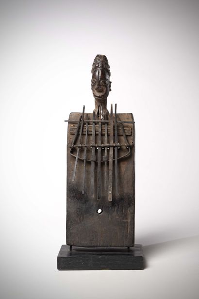 null Luba/ Tabwa Congo DRC 
Lamellophone surmounted by a human head, possibly brought...