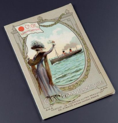 Compagnie Générale Transatlantique - (23 Février 1910) Rare menu publicitaire pour...