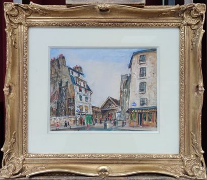 null Lucien GENIN (1894-1953)
Rue animée à Paris
Aquarelle et rehauts de gouache...
