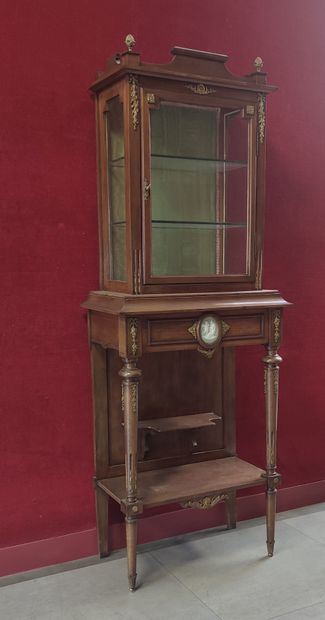 null Petite VITRINE sur console en bois de style fin XIXe siècle