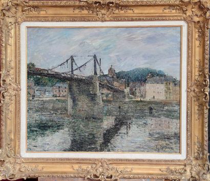 null Gustave LOISEAU (1865-1935)
Le pont suspendu d'Elbeuf, circa 1911
Huile sur...