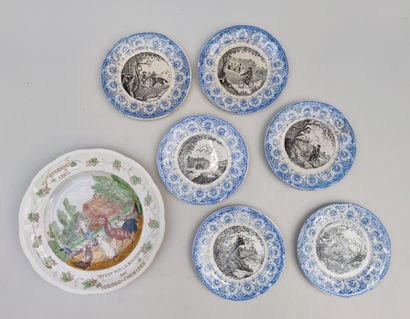 null LOT including a plate advertising Etrennes 1895 offered by the House of the...
