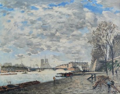 null FRANK-BOGGS (1855-1926)
Quais sur la Seine à Paris derrière Notre-Dame
Huile...