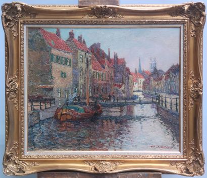 André WILDER (1871-1965)
Grand canal à Bruges,...