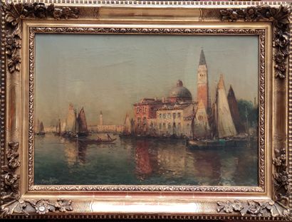 null Marc ALDINE (1875-1957)
Le grand canal à Venise
Huile sur toile signée en bas...