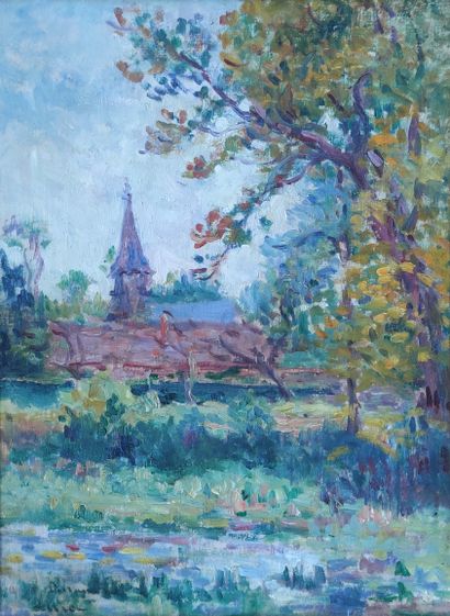 null Maximilien LUCE (1858-1941)
Environs Saint-Laurent-en-Caux 
Huile sur panneau...