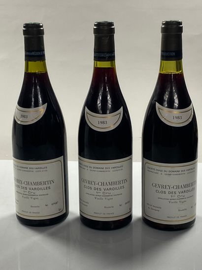 3 bouteilles Gevrey-Chambertin Clos des Varoilles...
