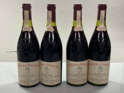 4 bouteilles Château de Beaucastel 1972 Pierre...