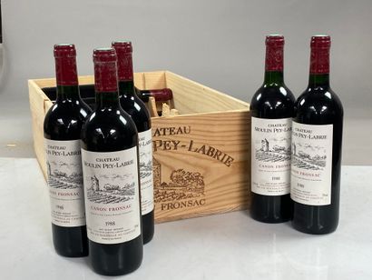 null 12 bouteilles Château Moulin Pey-Labrie 1988 Canon Fronsac CB (4 NTLB)