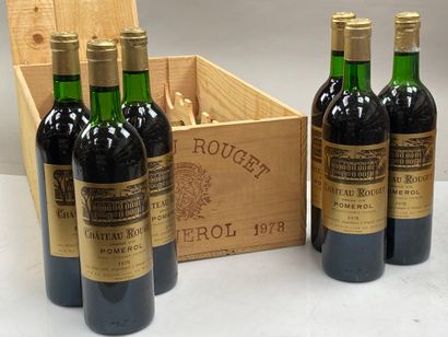 12 bouteilles Château Rouget 1978 Pomerol...