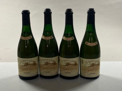 null 4 bottles Vouvray le Haut-Lieu Moelleux 1959 Domaine Huet (3 to 4 and 1 to ...