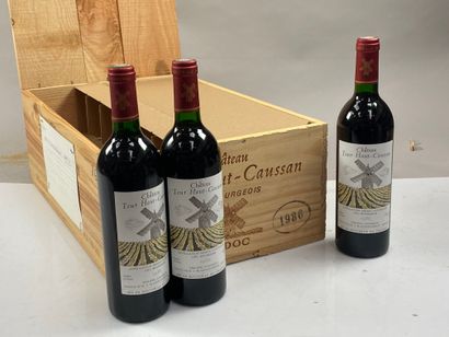 9 bouteilles Château Tour Haut-Caussan 1986...