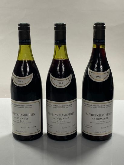 3 bouteilles Gevrey-Chambertin La Romanée...