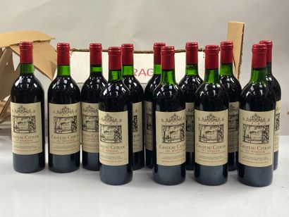 null 12 bouteilles Château Citran 1982 C Bourgeois Haut-Medoc (carton d'origine)...