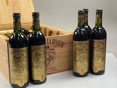 12 bouteilles Château de la Rivière 1985...