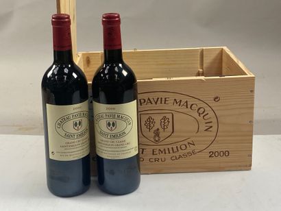 6 bouteilles Château Pavie-Macquin 2000 1er...